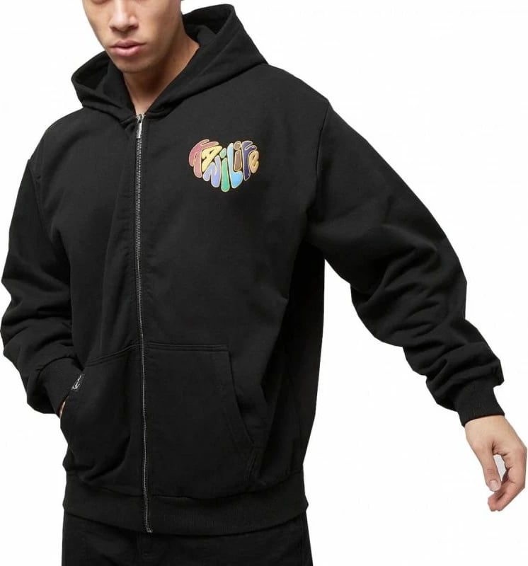 Duks me zip të plotë Karl Kani Woven Signature Kani Life OS për meshkuj dhe femra, ngjyrë e zezë Duks me zip të plotë Karl Kani Woven Signature Kani Life OS për meshkuj dhe femra, ngjyrë e zezë