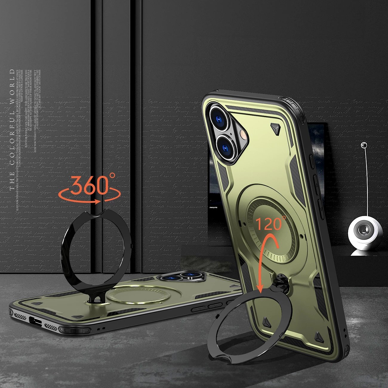 Mbështjellës Hurtel Hybrid Armor Trendy me MagSafe për iPhone 16 Plus, Jeshil