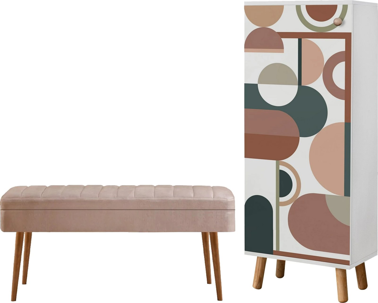 Set mobiljesh për korridor Skye Decor, ngjyrë e bardhë dhe gur, 942-0900