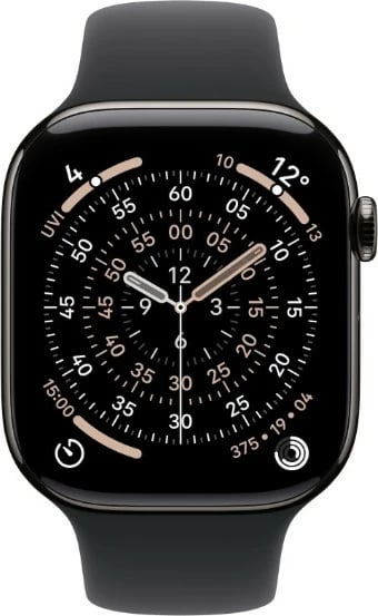 Smartwatch, Apple, Watch Series 11 GPS + Cellular, 42 mm, kasë titan, 64 GB, ekran LTPO Retina OLED, rrip sport S/M, slate/e zezë
