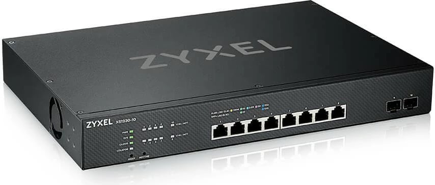 Switch i menaxhuar Zyxel XS1930-10, 8 porta Multi-Gigabit, 2 SFP+, për rack, i zi Switch i menaxhuar Zyxel XS1930-10, 8 porta Multi-Gigabit, 2 SFP+, për rack, i zi