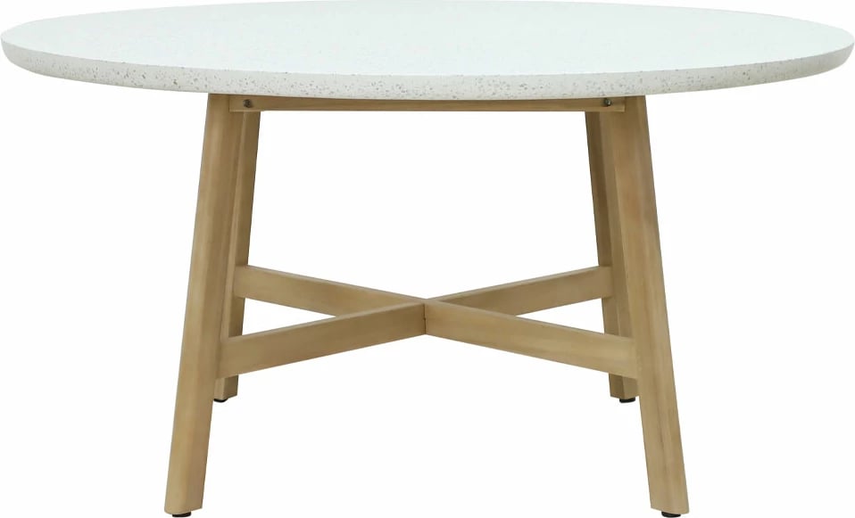 Tavolinë mozaik, ngjyrë natyrale, 150x150x76cm