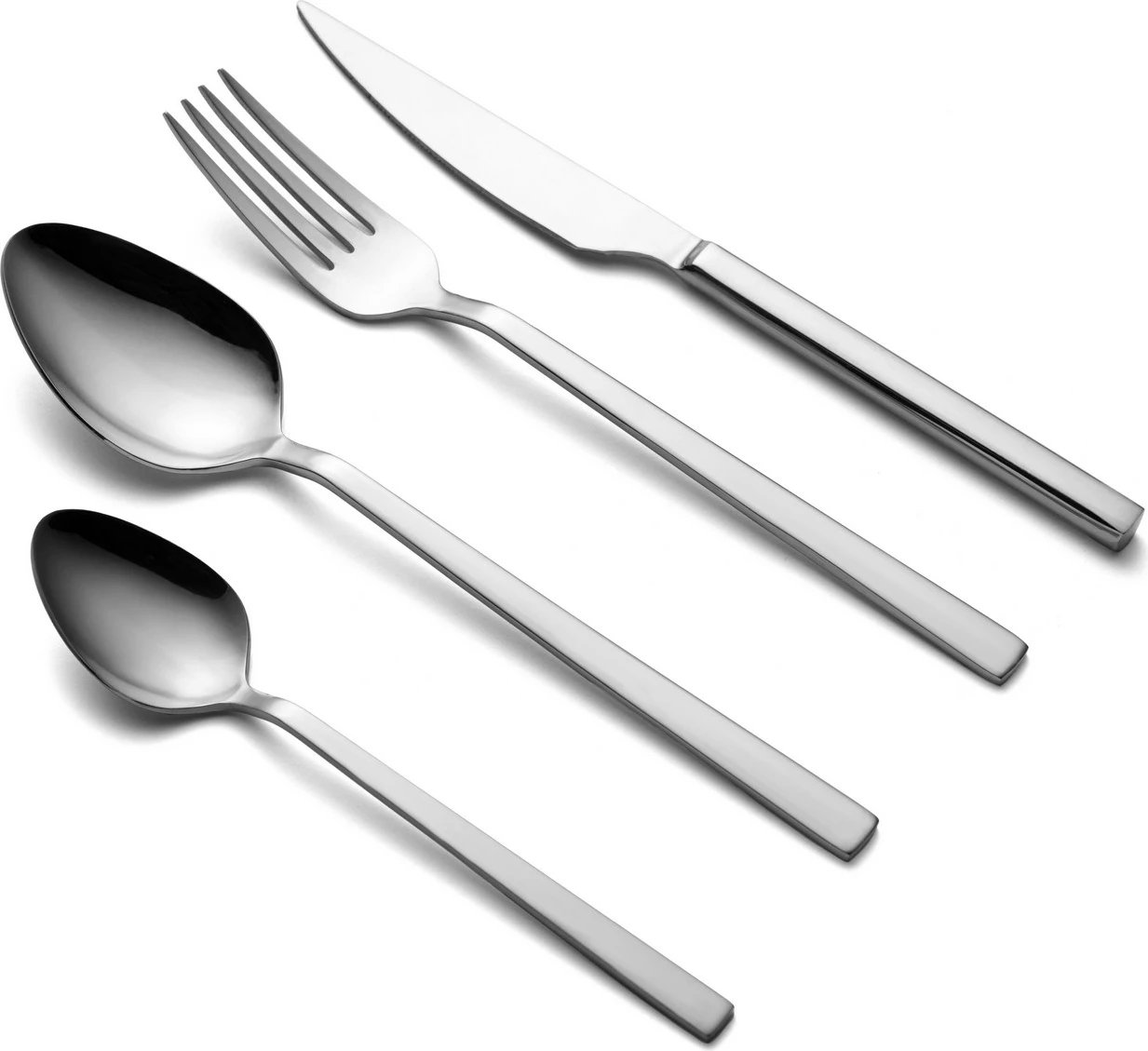 Set lugësh, pirunësh e thikash (24 copë), ngjyrë kromi, Hermia Concept, CBK24CH