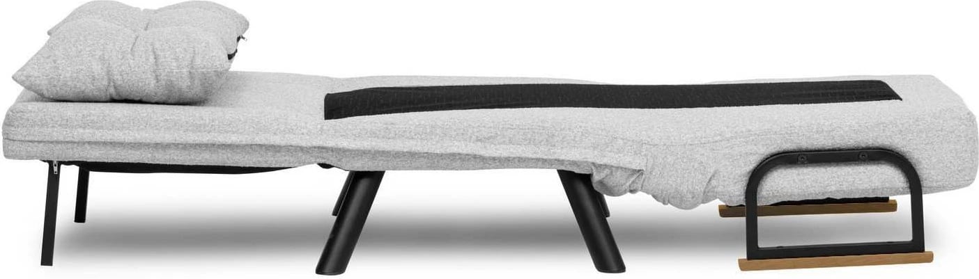 Krevat-karrige një vendës, Atelier del Sofa, Sando Single, material teddy, ngjyrë gri