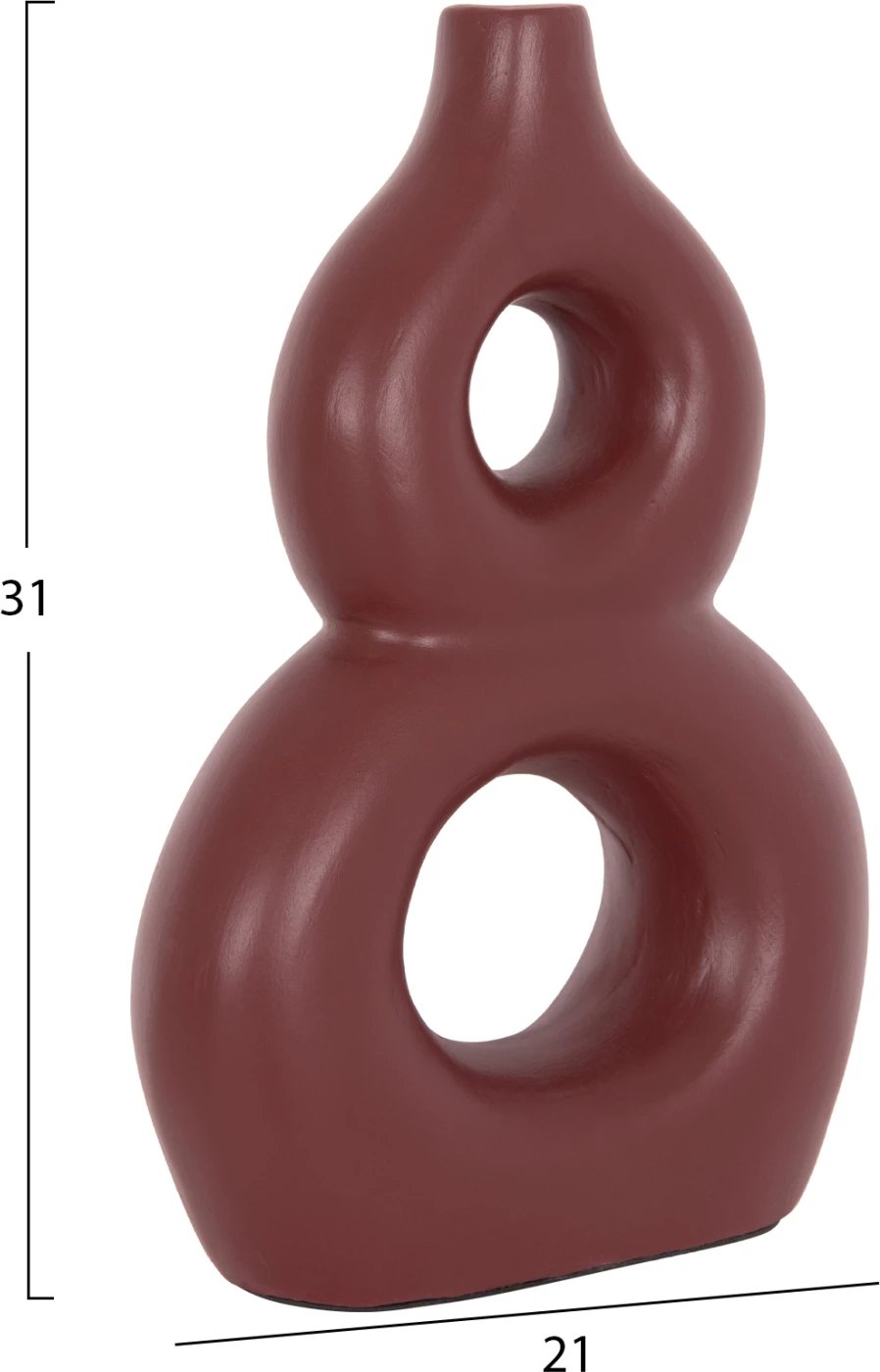 Vazo dekorative tavoline FIORIN, terrakotë, ngjyrë e kuqe maron, FH4666.03S, 21x7.5x31cm Vazo dekorative tavoline FIORIN, terrakotë, ngjyrë e kuqe maron, FH4666.03S, 21x7.5x31cm