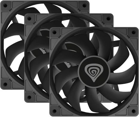 Set ventilatorësh për kasë Natec Genesis Oxal 120, 3 copë, 120 mm, i zi