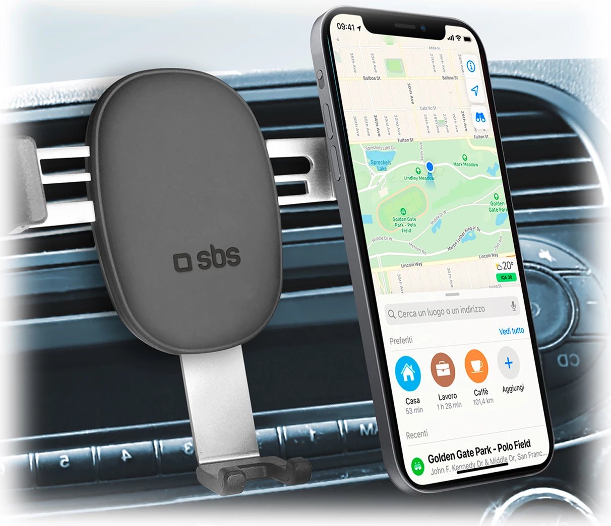 Mbështjellës për celular SBS TESUPPCLIPGRAVK, për grilë ajri, gravitacional, i zi