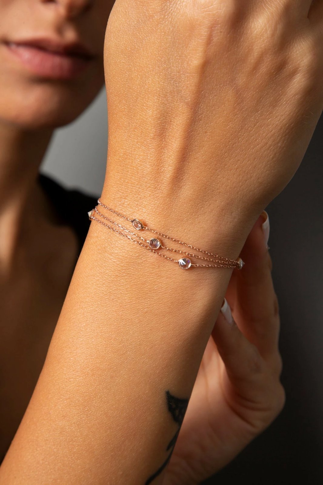 Byzylyk argjendi Elika, ngjyrë ari rozë, TFNY65005