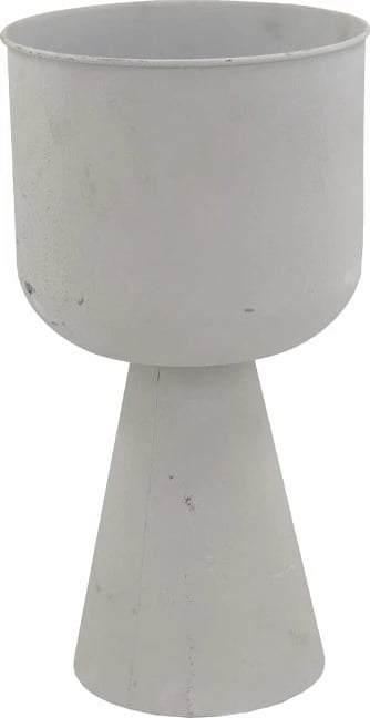 Vazo LINEAR 46, metalike, e bardhë, 25x25x46 cm