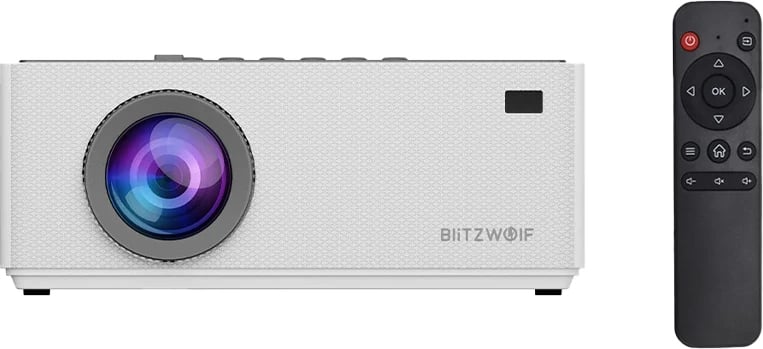 projektor BlitzWolf BW-V8 4K dekodim, Full HD 1080p, Android 11, Wi‑Fi 2.4G/5G, Bluetooth, i bardhë