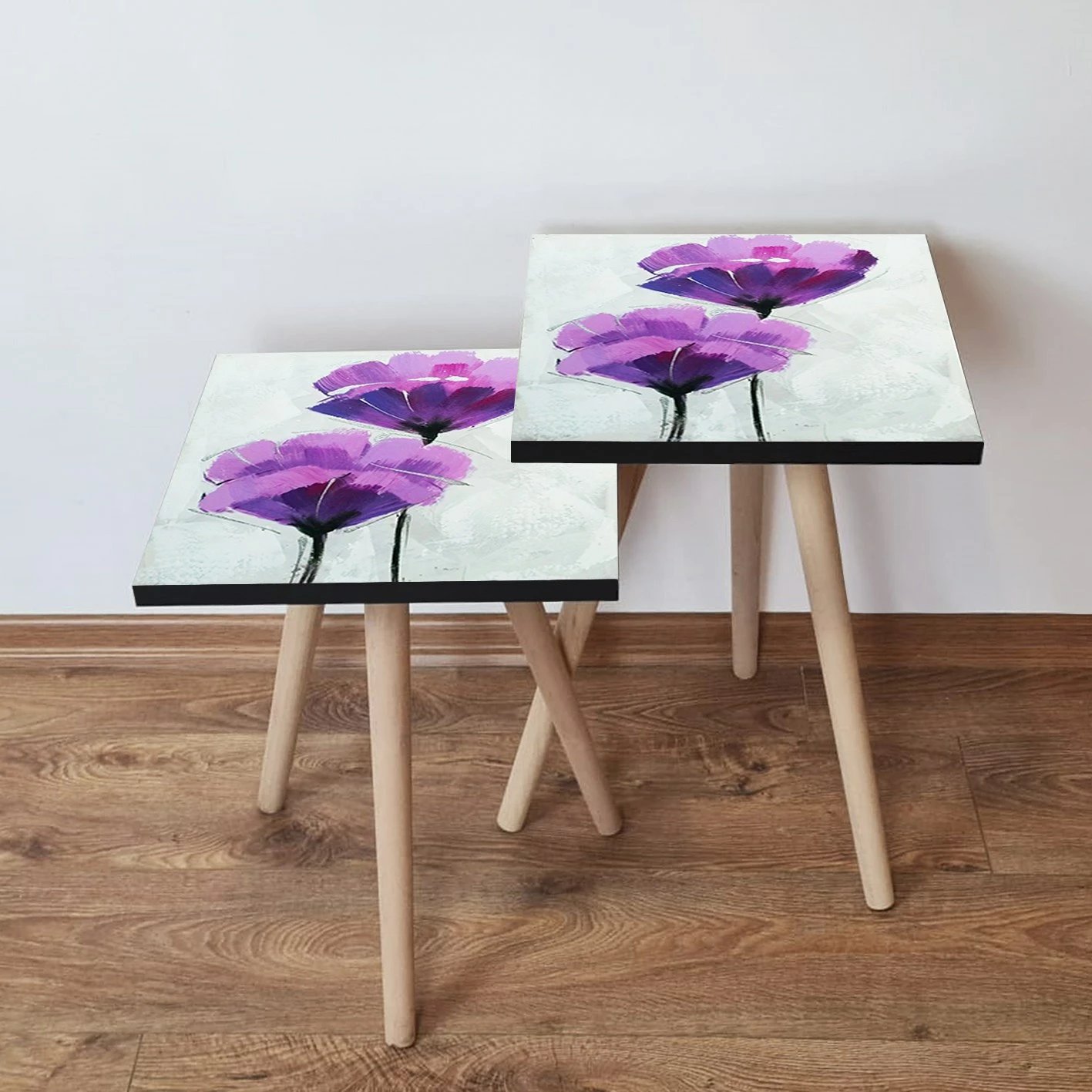 Set tavolinash të mbivendosura, Skye Decor, 2Shp311, ngjyrë vjollcë (2 copë)