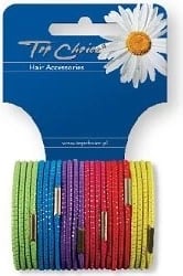 Llastikë për flokë TOP CHOICE 21282 për gra dhe fëmijë shumëngjyrëshe 24 copë
