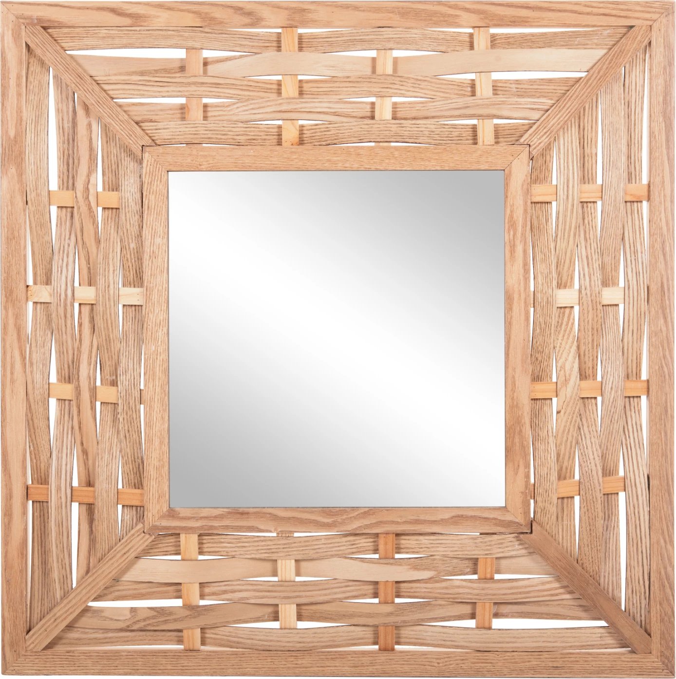 Pasqyrë muri katrore, FH4226, ngjyrë lisi, 71x7x71 cm