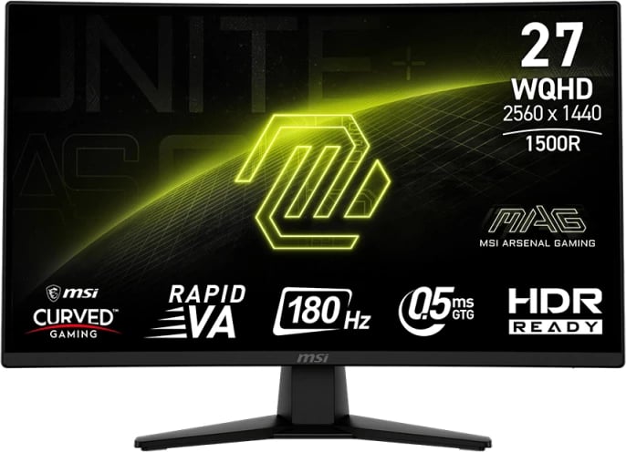 Monitor MSI MAG 274CQF, 27", QHD, 180Hz, i zi - Curved