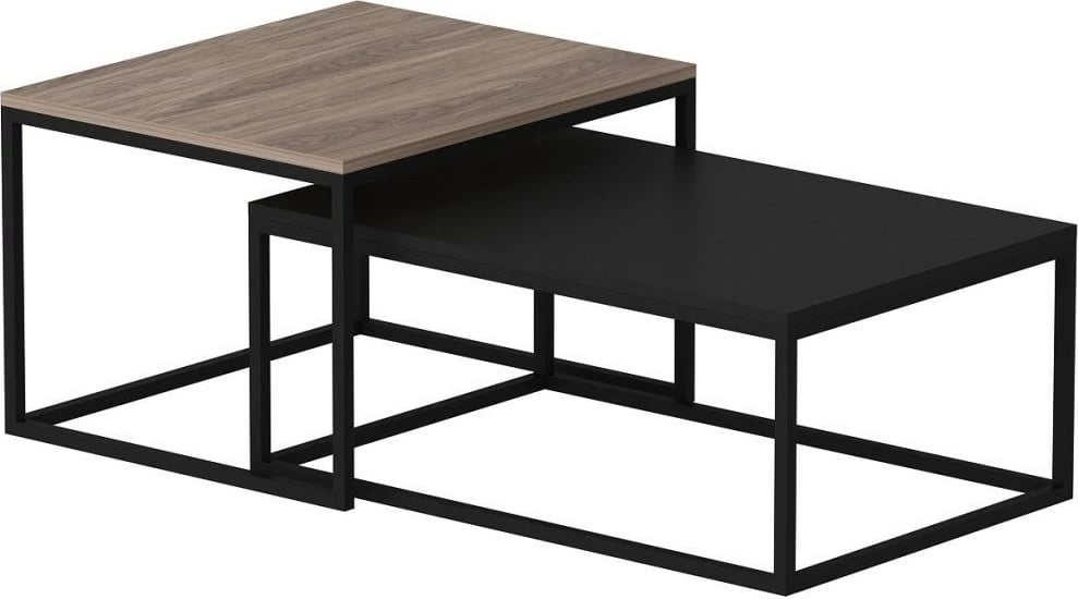 Set tavolinash kafeje Hanah Home, Leka, e zezë