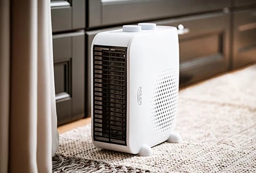 Ngrohës me ventilator, Adler, AD 7725, 2000W, 2 nivele, termostat, ajër i ftohtë/ i ngrohtë, vertikal/horizontal, i bardhë