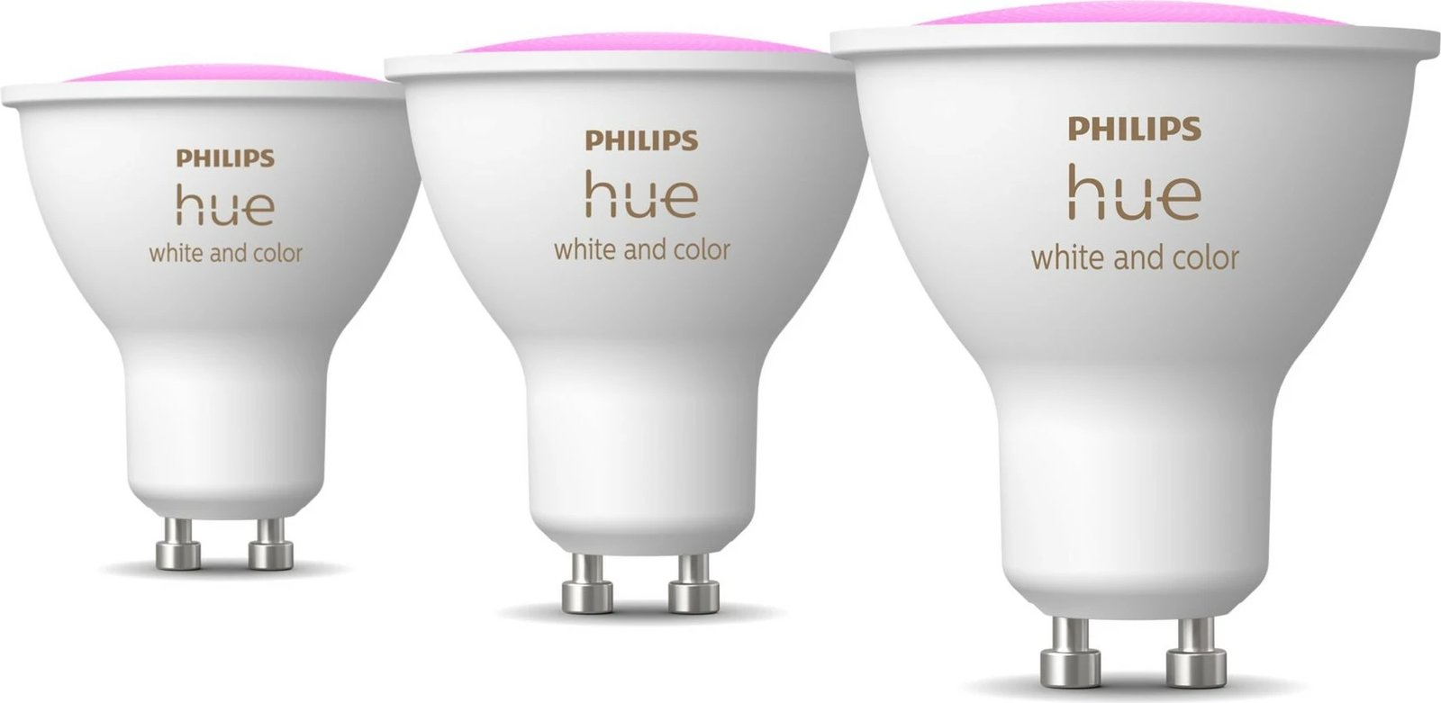 Spot GU10 Philips Hue White and Colour Ambience, 3-pack, Bluetooth/Zigbee, E bardhë
