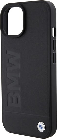 Mbështjellës BMW BMHMP15SSLLBK për iPhone 15 6.1", MagSafe, lëkurë, zi