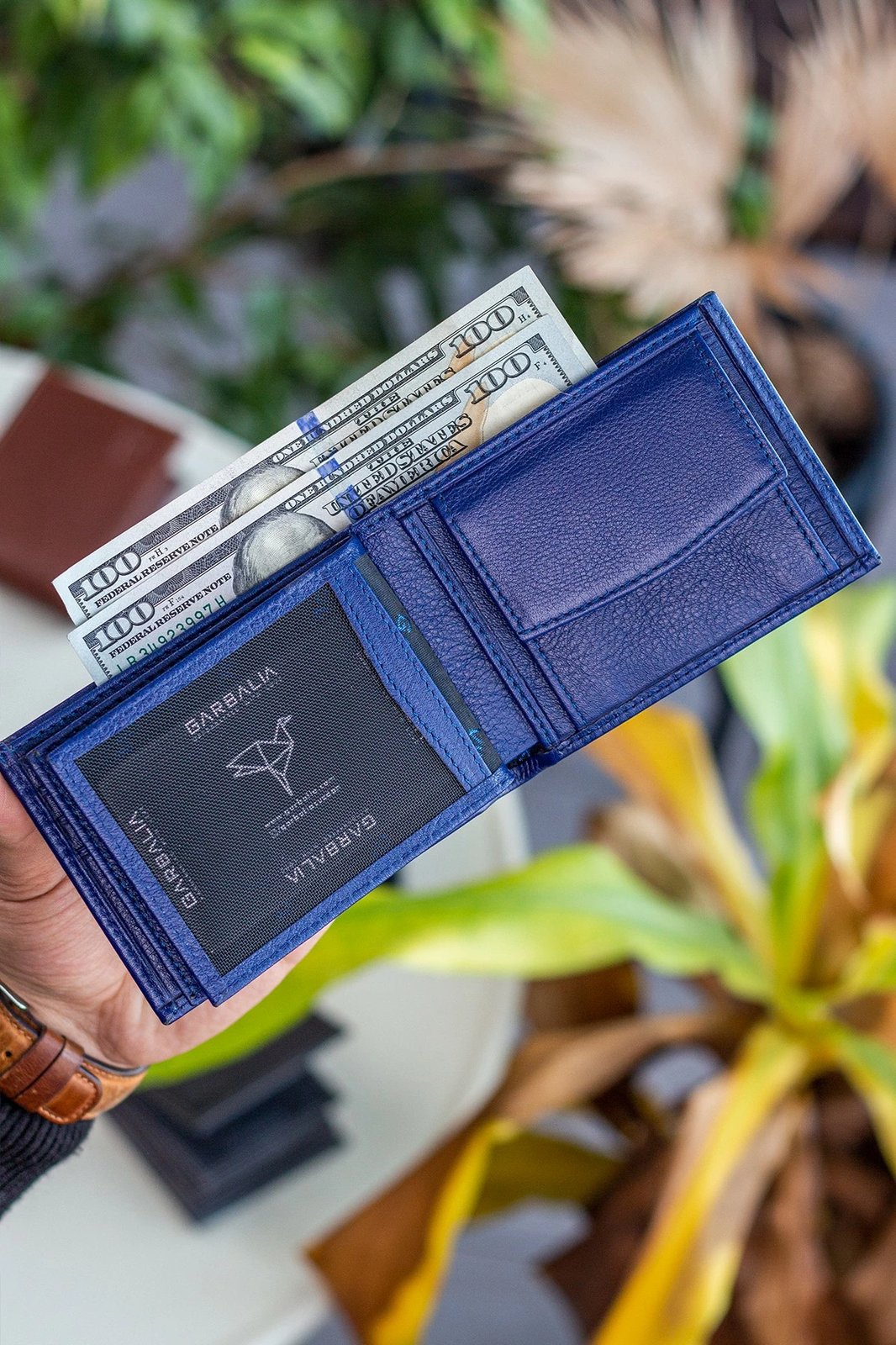 Portofol për burra, lëkurë origjinale, ngjyrë navy blue, Liverpool, Zoozie Bags