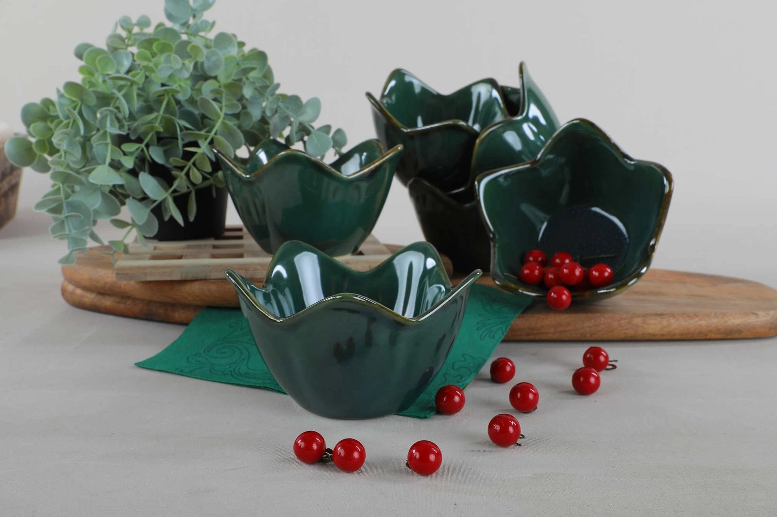 Set pjatash për meze (6 copë), Hermia Concept, ngjyrë e gjelbër e errët, ST613106FRA5A839700MACD700