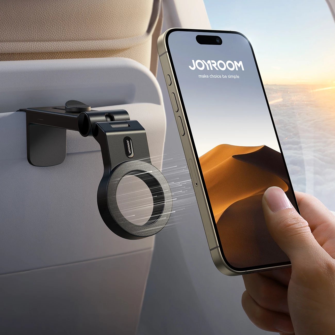 Mbajtës magnetik udhëtimi për telefon Joyroom JR-ZS365, i zi