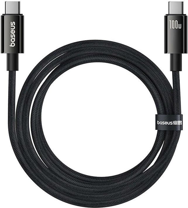 Kabllo USB-C në USB-C Baseus Tungsten Gold, 1.5m, 100W, e zezë Kabllo USB-C në USB-C Baseus Tungsten Gold, 1.5m, 100W, e zezë