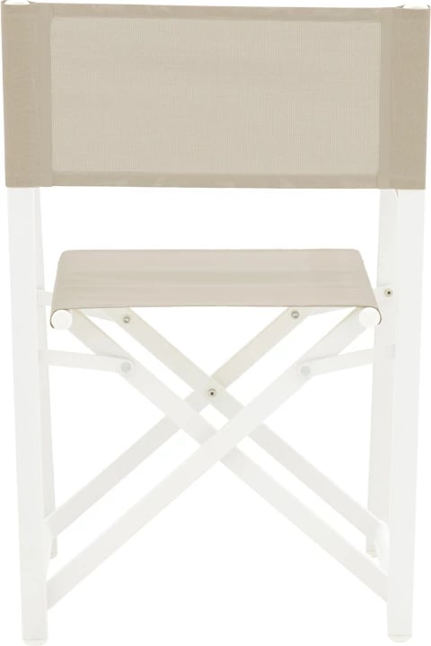 Tavolinë me karrige Mabu-Nares, 7 pjesë, alumin i bardhë dhe dru, 180x90x72.5 cm