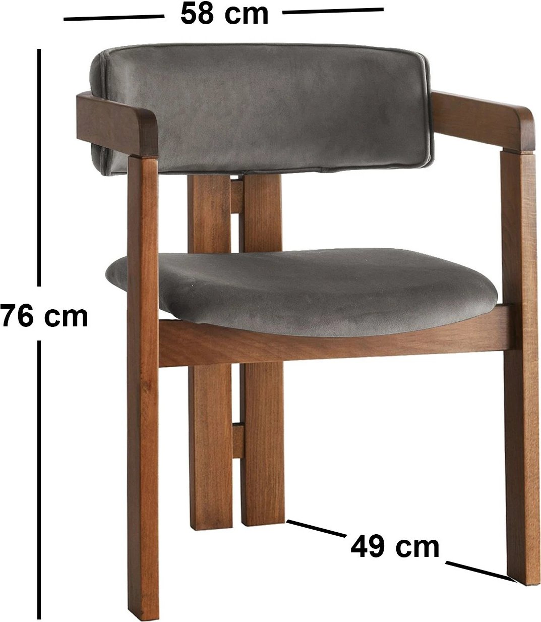 Karrige Hanah Home, CO - 029, kadife, ngjyrë arre dhe antracit