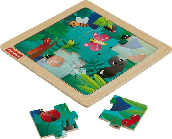 Puzzle druri Fisher Price HXV15/HXV19, 9 pjesë, Insektet