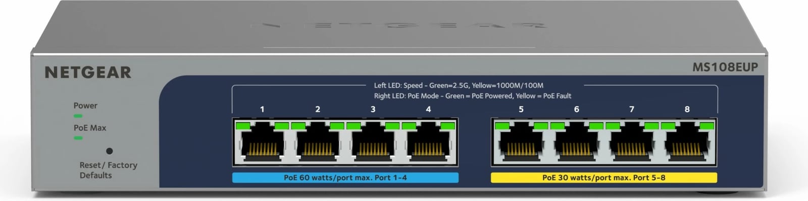 Switch NETGEAR 8-port Ultra60 PoE++ Multi-Gigabit, Managed, L2/L3, 2.5G Ethernet, Full duplex, PoE