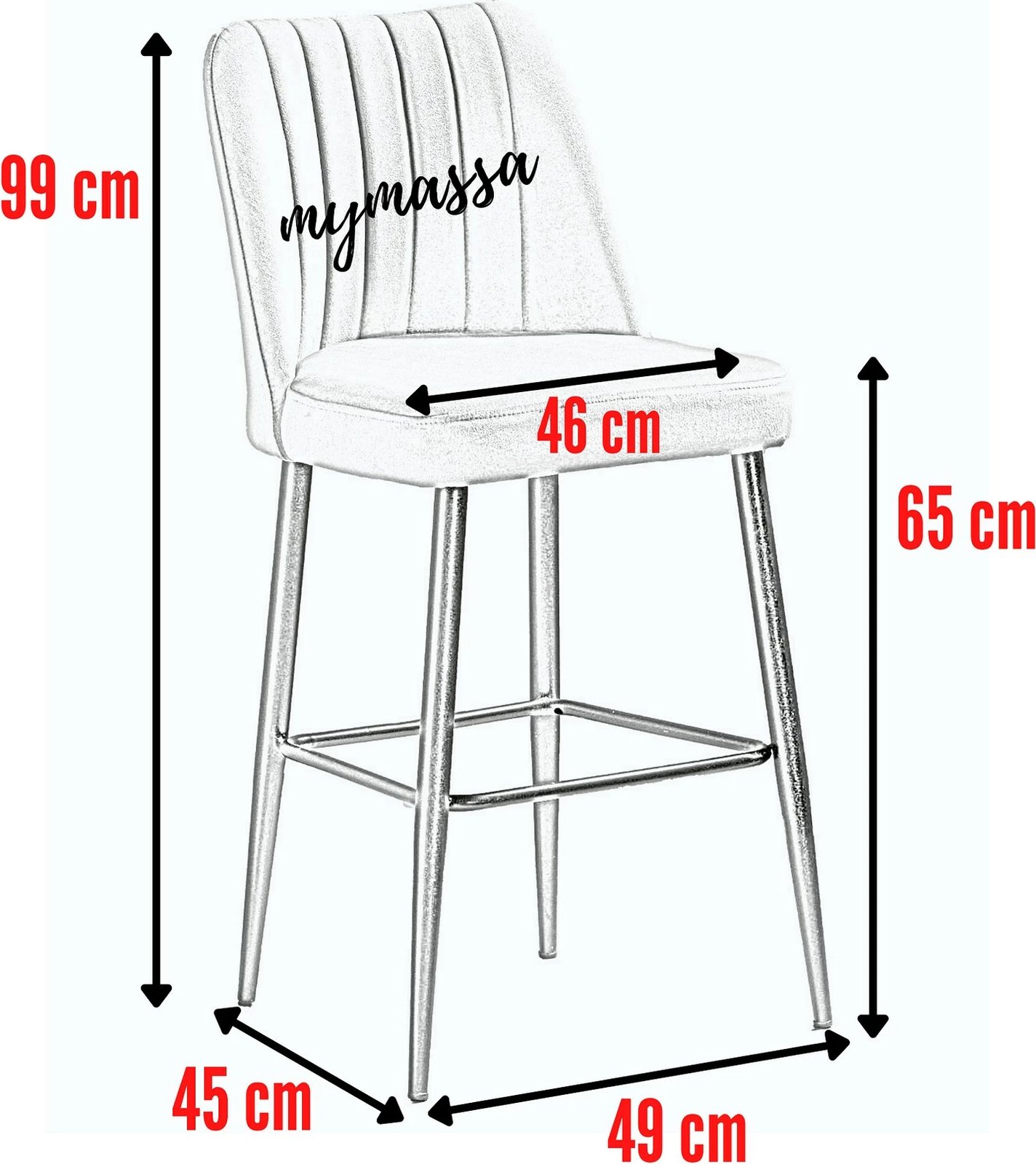 Set karrigesh për bar (2 copë), Hanah Home, Vento, kapuçino