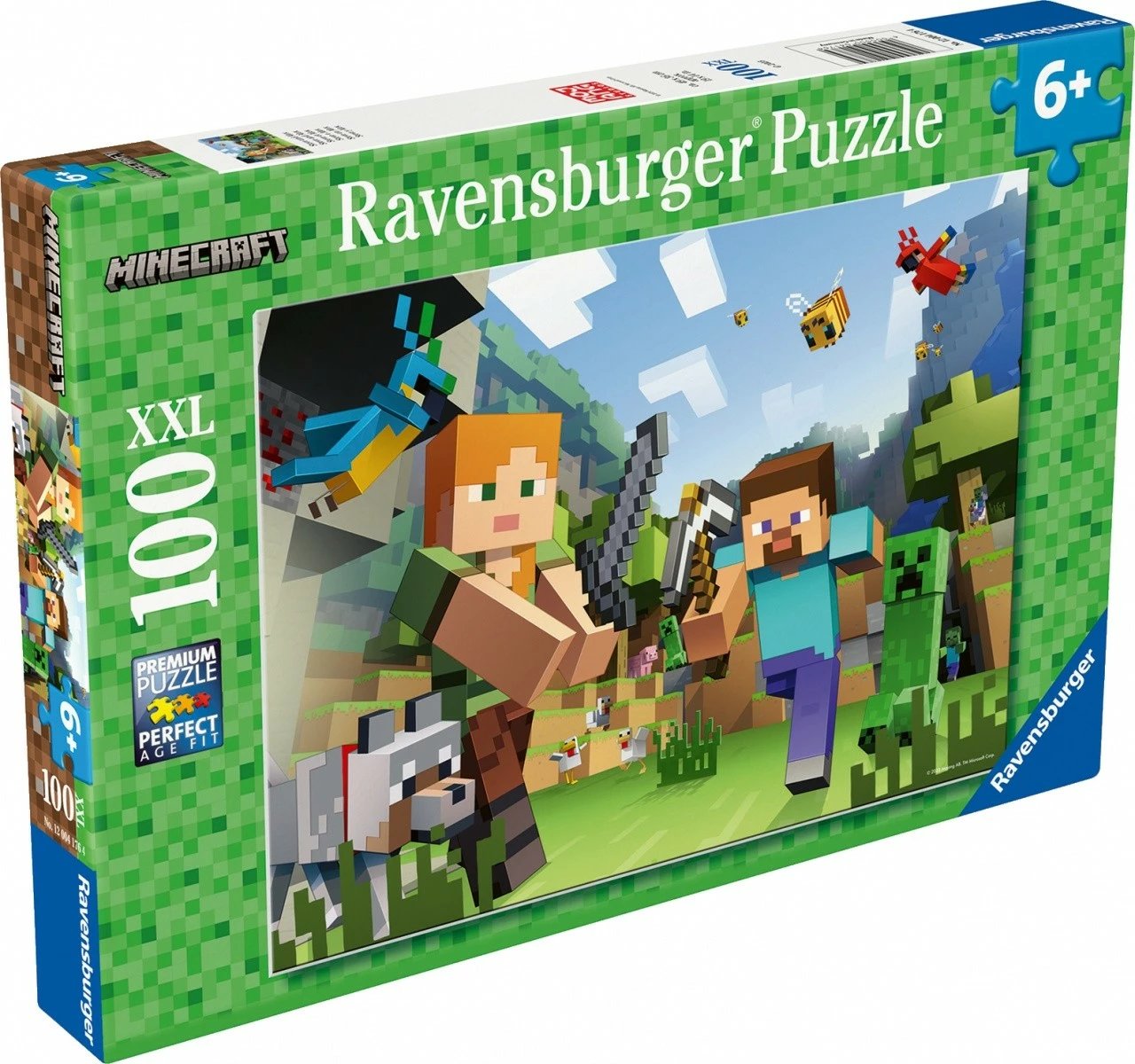 Puzzle XXL Minecraft Ravensburger 100 pjesë, për fëmijë