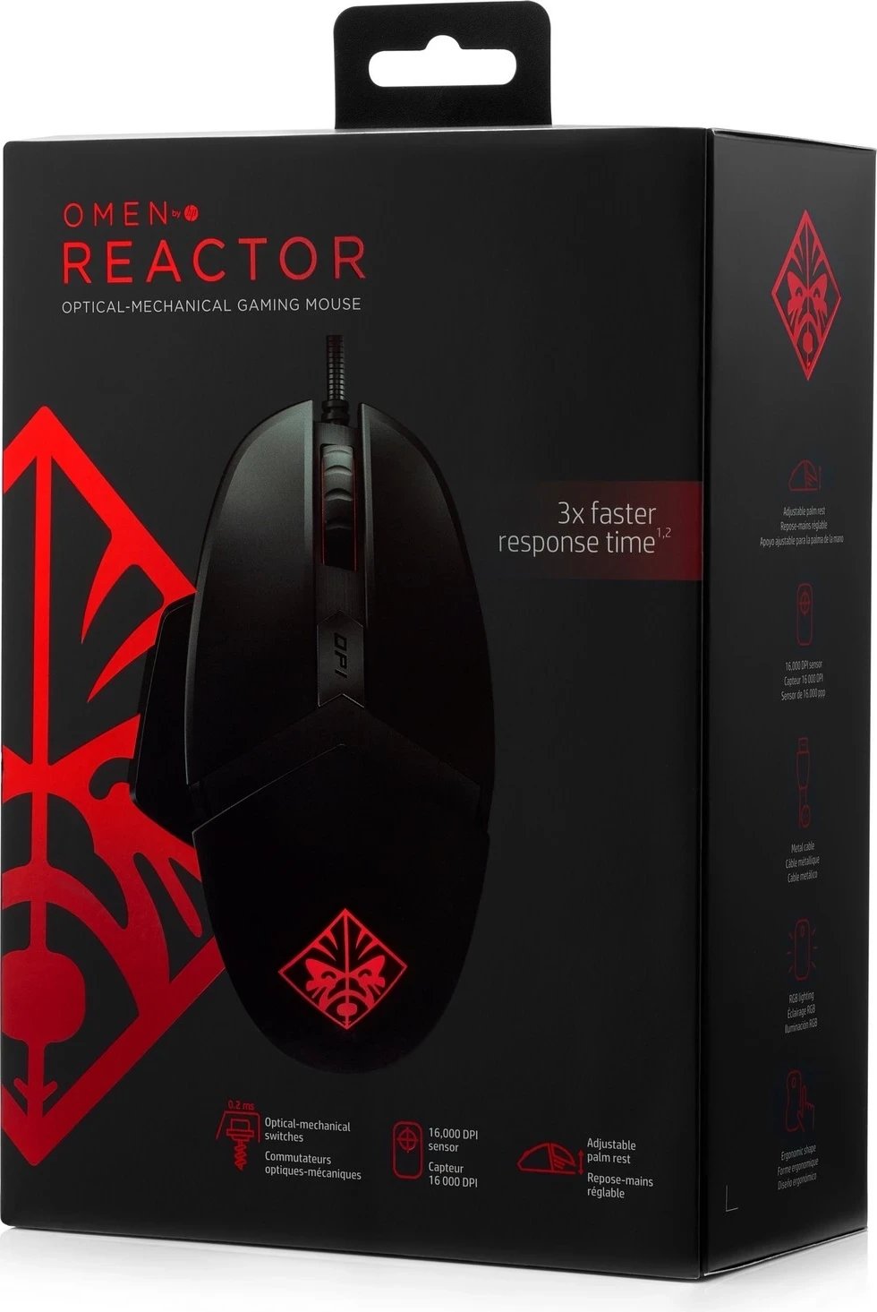 Maus HP Omen Reactor, me kabllo, i zi