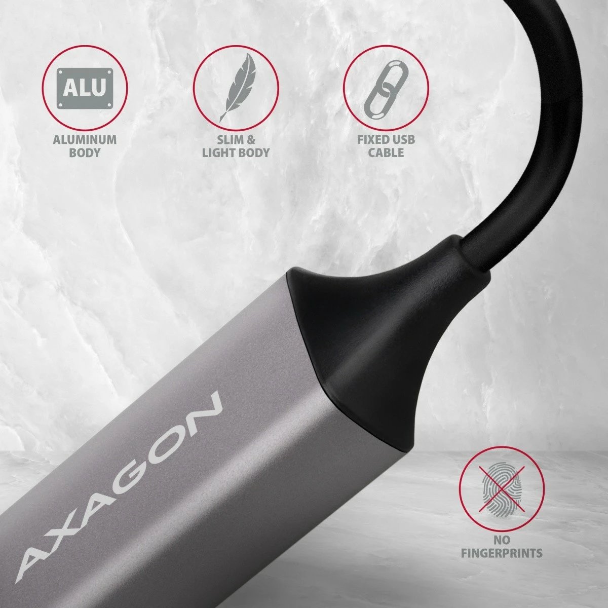 Adapter rrjeti AXAGON ADE-TRC, USB-C 3.2 Gen 1, Gigabit Ethernet, Titanium Gri