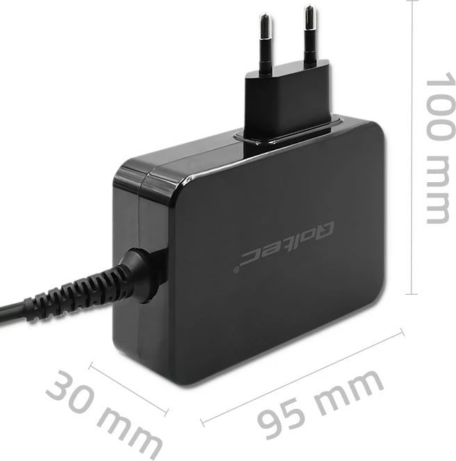Karikues mur Qoltec GaN Power Pro 52388, 100W, 1x USB-C, 1.7m, Zi