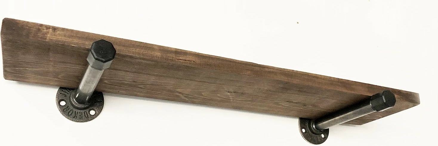 Raftë muri Pipe, ngjyrë arre dhe e zezë, 3 copë, Boruraf087