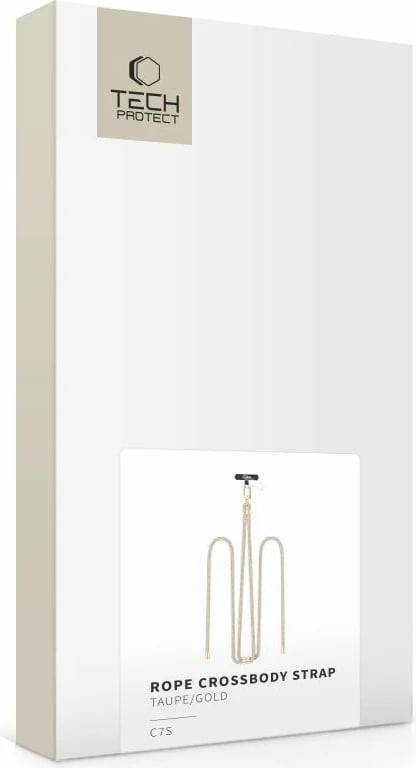 Rrip crossbody për celular Tech-Protect C7S, me adapter, Bezhë