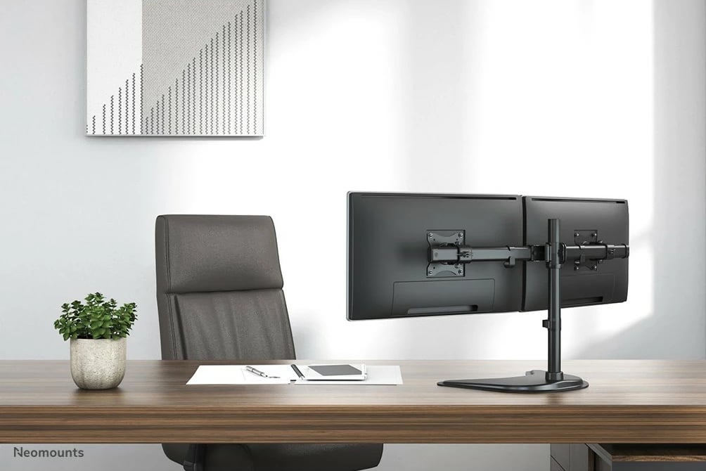Mbajtës monitori Neomounts NM-D335DBLACK, 2 ekrane, 27", i zi