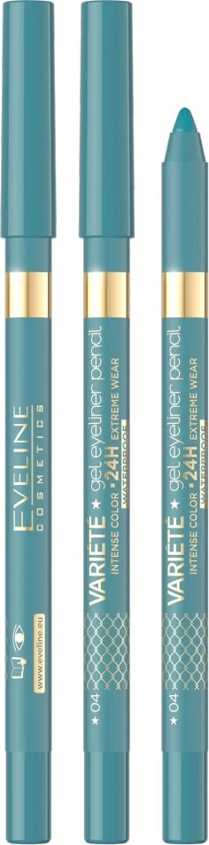 Laps për sy Eveline Cosmetics Variety Waterproof Gel Eyeliner Pencil 04 Lagoon, 1 copë