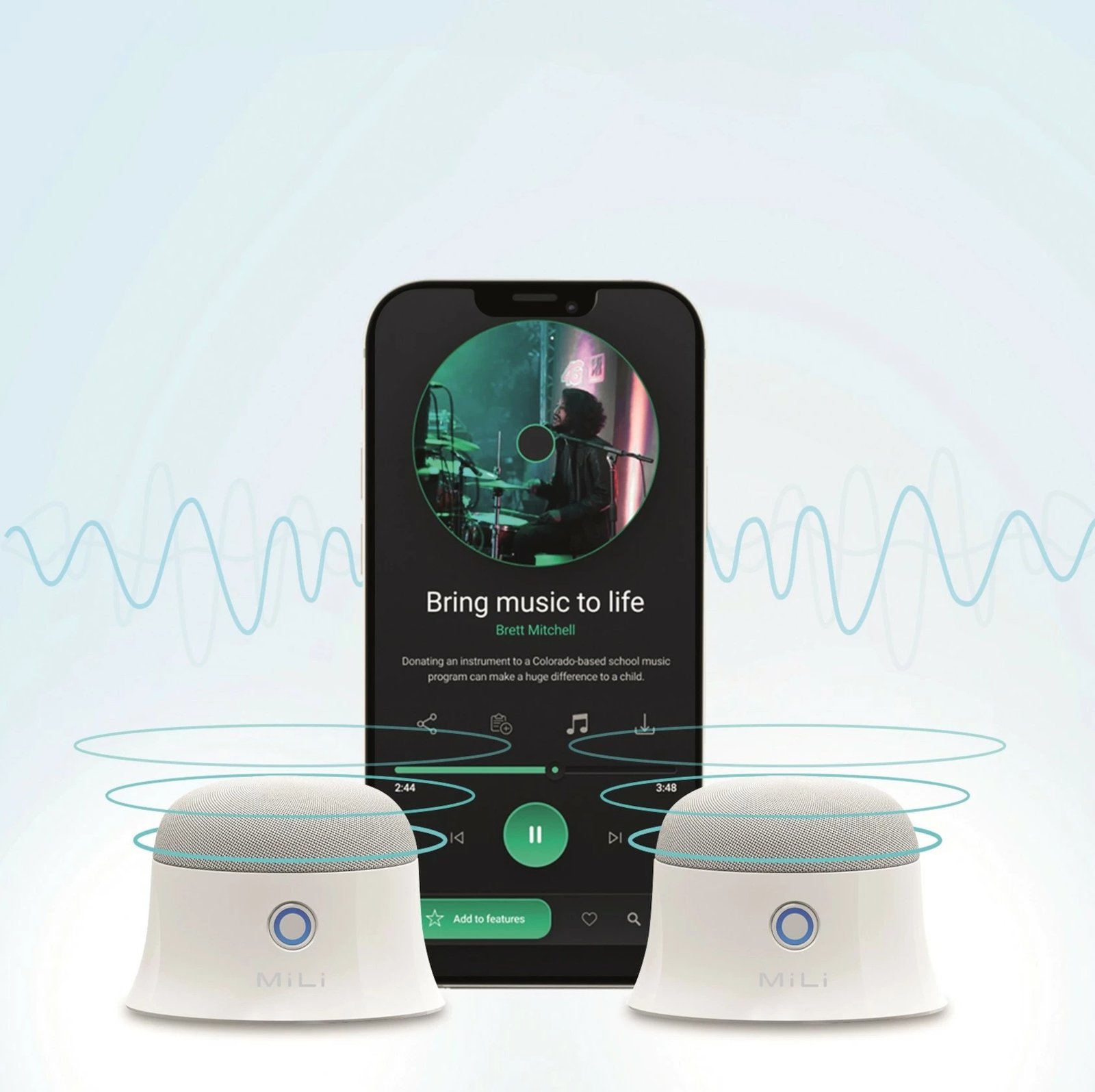 Altoparlantë Ultron Mag Soundmate, Bluetooth, 2 copë, 420mAh, bardhë