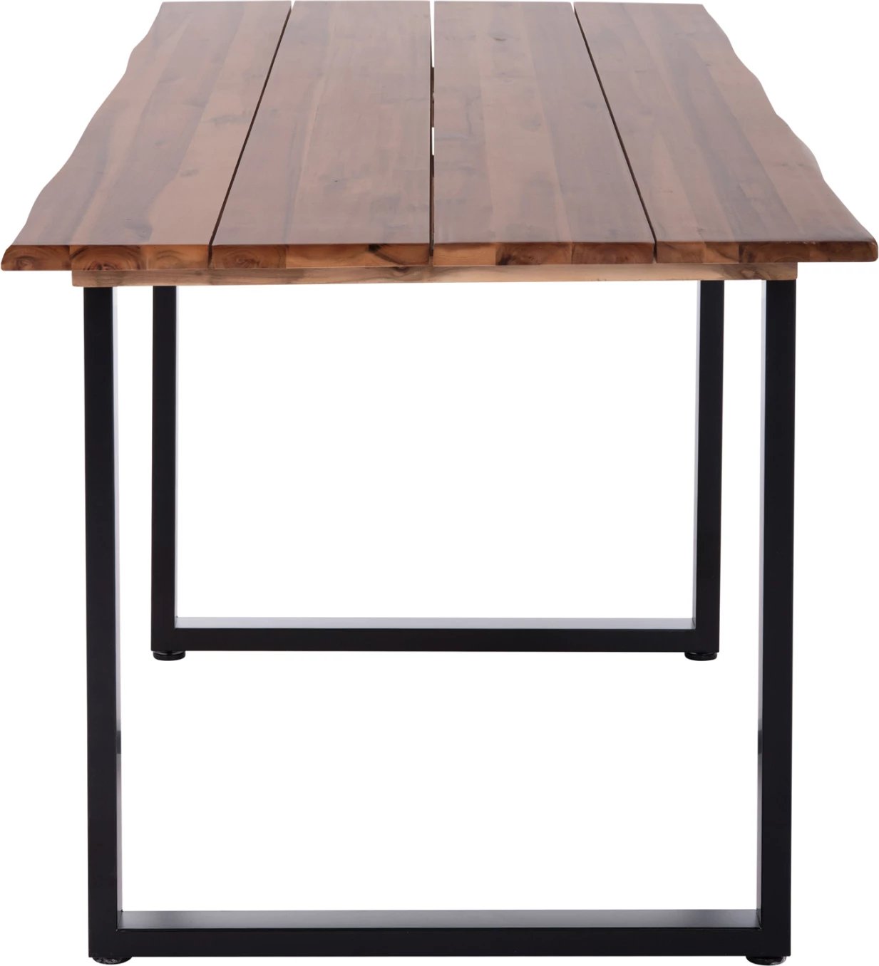 Tavolinë ngrënieje për jashtë, dru akacie, këmbë metalike, 160x80x76cm