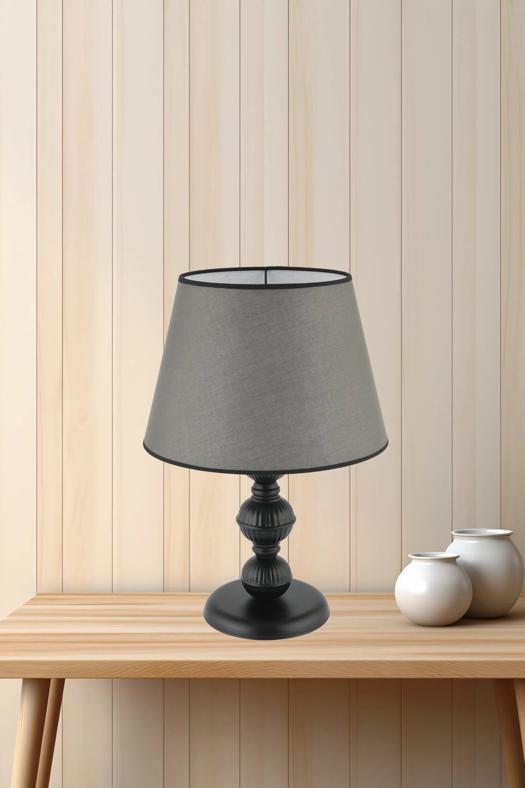 Llambë tavoline Opviq, gri e zezë, 45cm