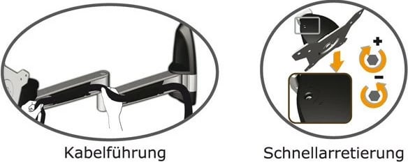 Mbajtës muri për monitor Tronje WH AR210 (15-24Z), i zi/gri