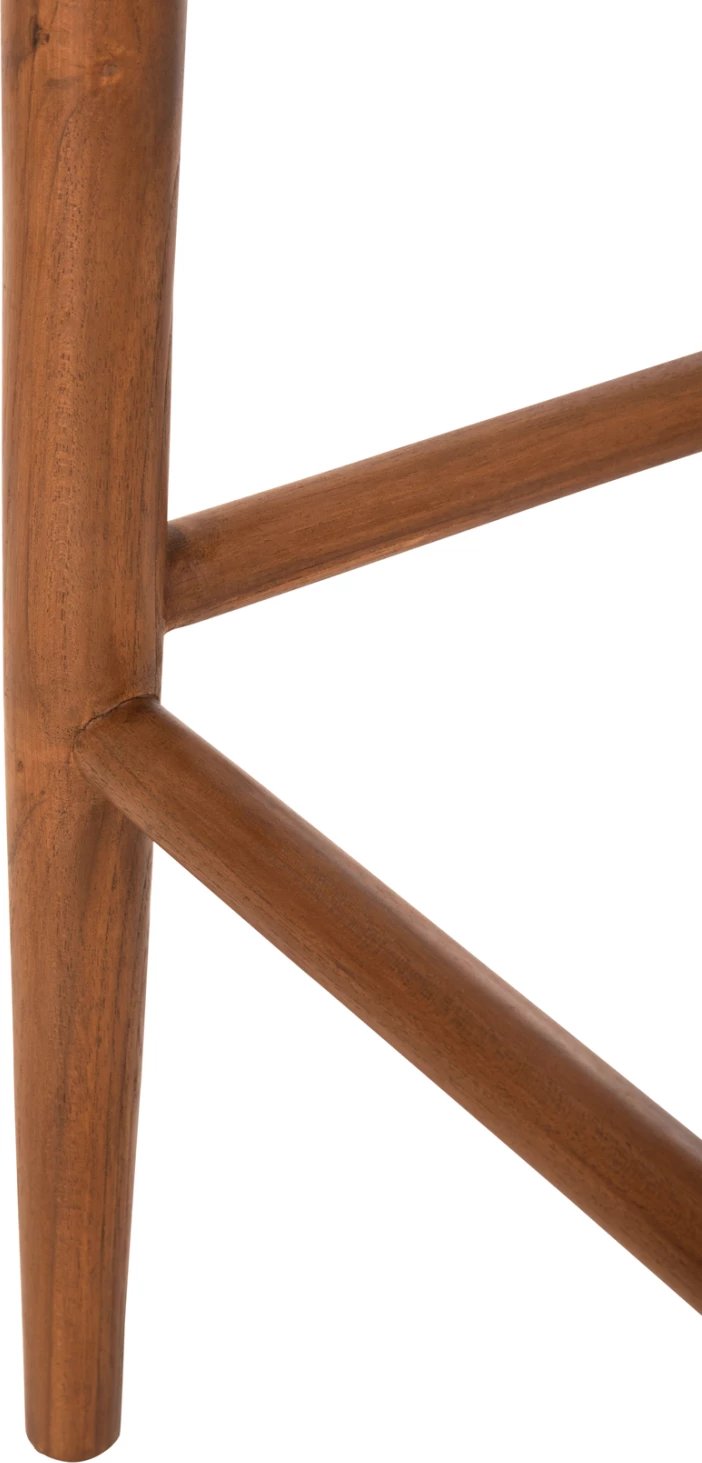 Karrige për bar ROSCO FH6134.01 dru teak ngjyrë arre-VIRO litar ngjyrë kafe 47x52x100H cm