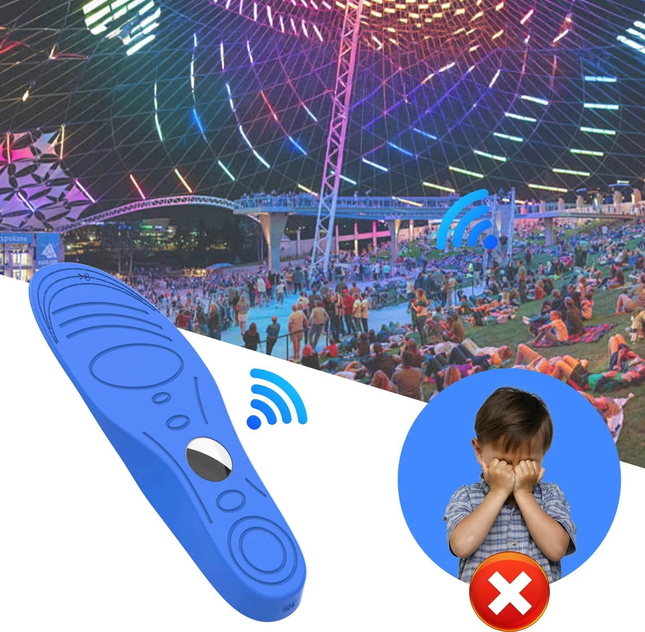 shtroja këpucësh Hurtel EA-59-02 me mbajtëse për AirTag, 175–190 mm, blu