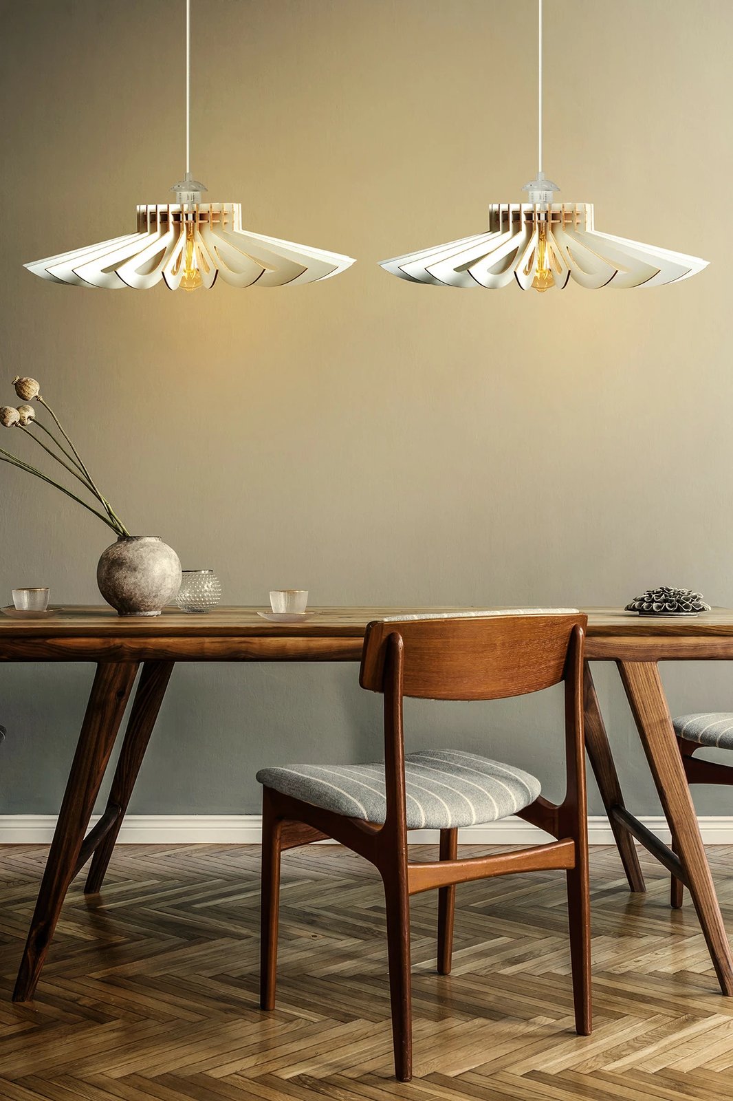 Llambë tavani Opviq, dizajn Daisy, 2 copë, e bardhë, 52cm