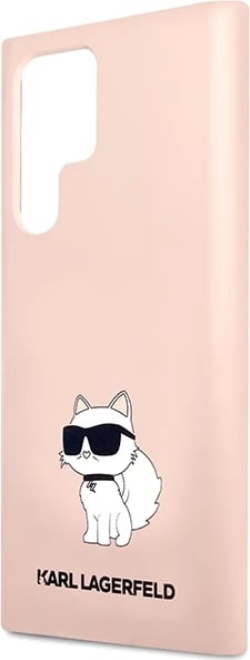 Mbështjellës Karl Lagerfeld KLHCS23LSNCHBCP për Samsung Galaxy S23 Ultra, silikon, rozë