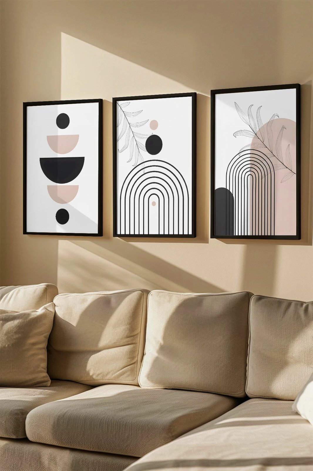 Pikturë dekorative me kornizë (3 copë), Wallity, Artvmodel12-Sıyah