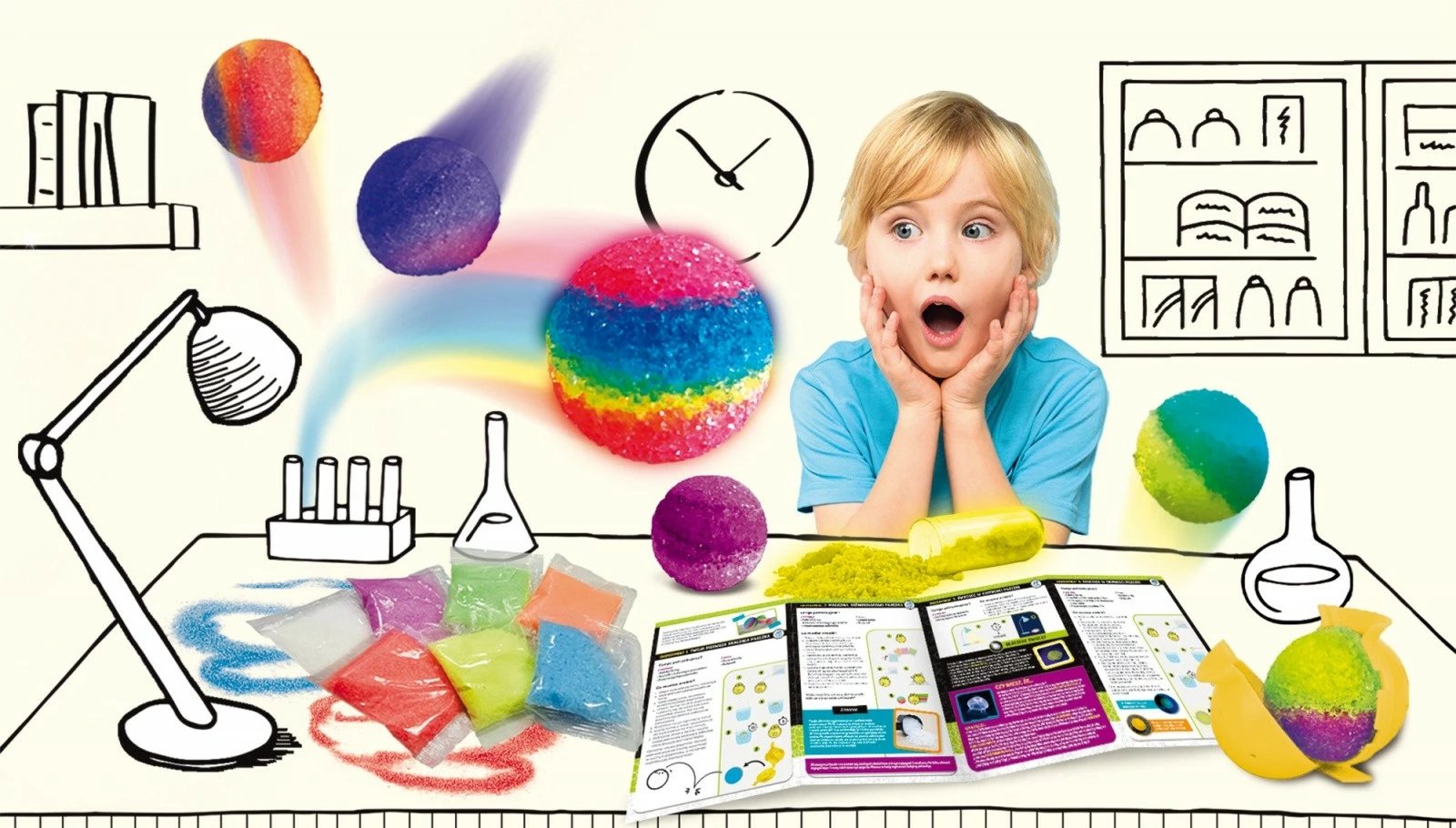 Set edukativ shkencor, Lisciani, I'm a Genius Amazing Balls 304-PL110452, krijim topthash kërcyes me shkëlqim në errësirë, 8+