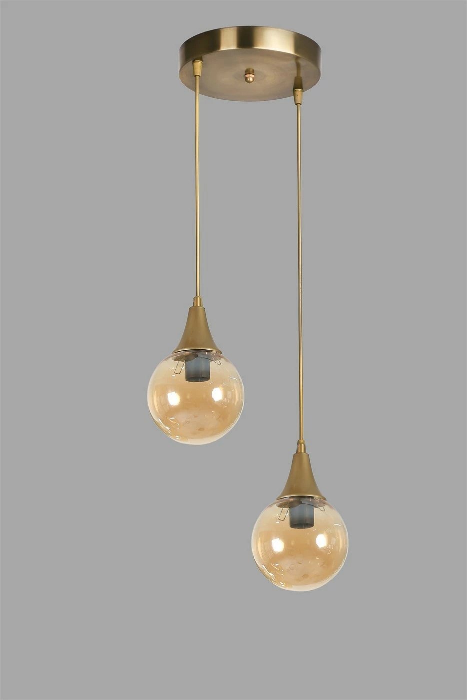 Llambë tavani Opviq Afra, 2 drita, tepsi, ngjyrë balte dhe ari